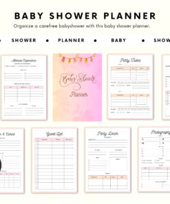 Baby Shower Planner – 30+ planning pages – Printable Baby Shower PDF – Baby shower checklist – event party planner – babyshower planner