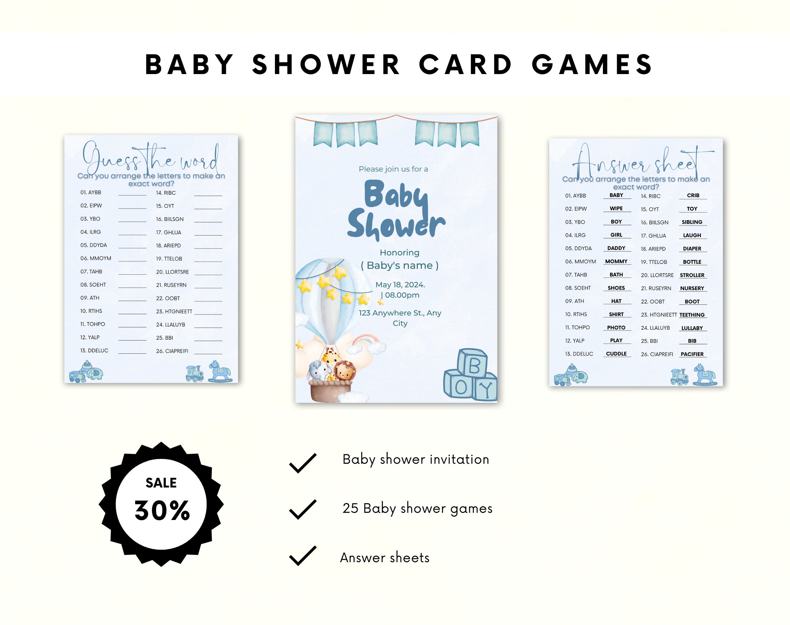 Baby Shower Games | Baby Trivia Games | Baby shower bingo | Gender Reveal Party | Gender Reveal Games