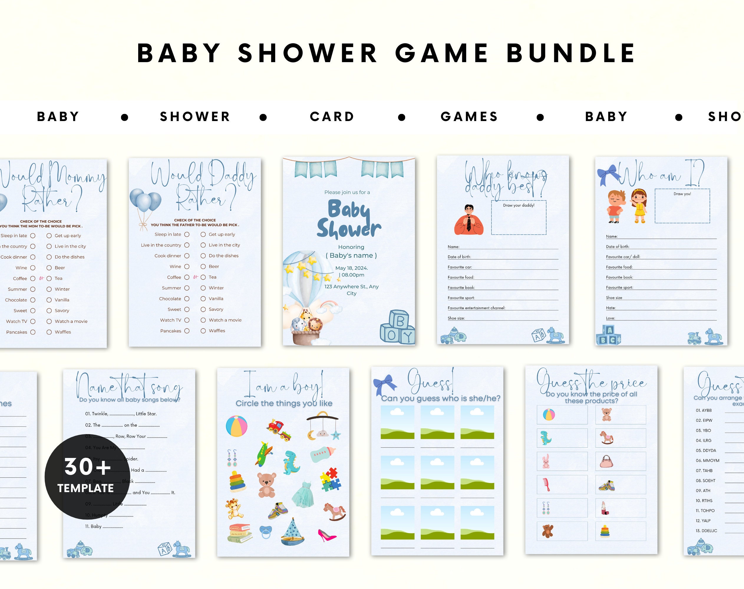 Baby Shower Games | Baby Trivia Games | Baby shower bingo | Gender Reveal Party | Gender Reveal Games