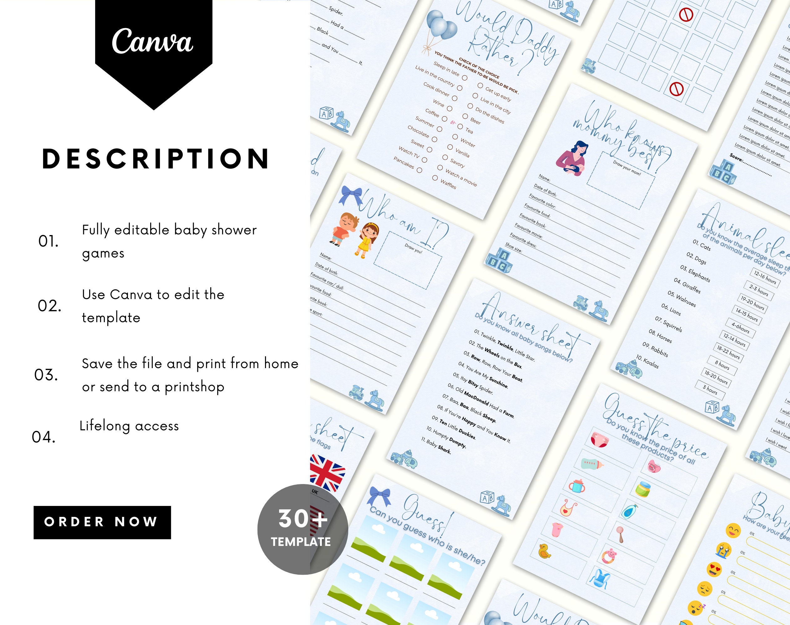 Baby Shower Games | Baby Trivia Games | Baby shower bingo | Gender Reveal Party | Gender Reveal Games