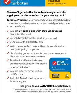 Alternative view of [Old Version] TurboTax Premier 2024: Federal & State Tax Software + E-file [PC/Mac Download]