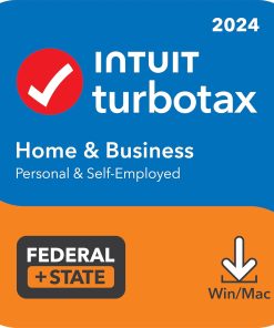 [Old Version] TurboTax Home & Business 2024: Federal & State Tax Software + E-file [PC/Mac Download]