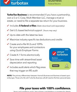 Alternative view of [Old Version] TurboTax - Business 2023 Federal Only + E-file - Windows [Digital]