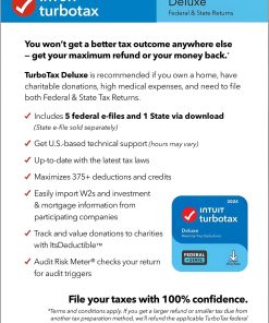 Alternative view of [Old Version] TurboTax Deluxe 2024: Federal & State Tax Software + E-file [PC/Mac Download]