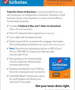 Alternative view of [Old Version] TurboTax - Home and Business 2022 Federal + E-file and State - Windows, Mac[Digital]
